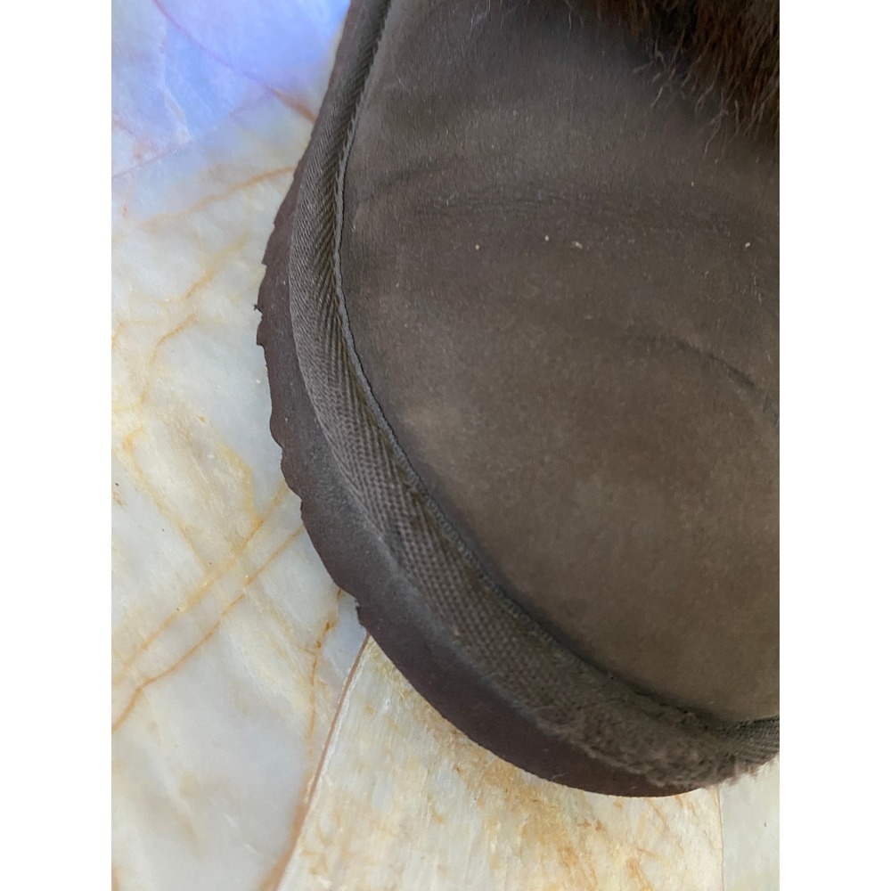 UGG Kids 1008178K Brown Suede Faux Fur Trim Winter Boots Size 2 USA - Picture 9 of 16
